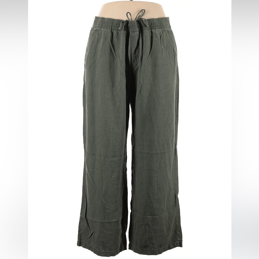 Old Navy Green Wide Leg Pants with Drawstring Waist